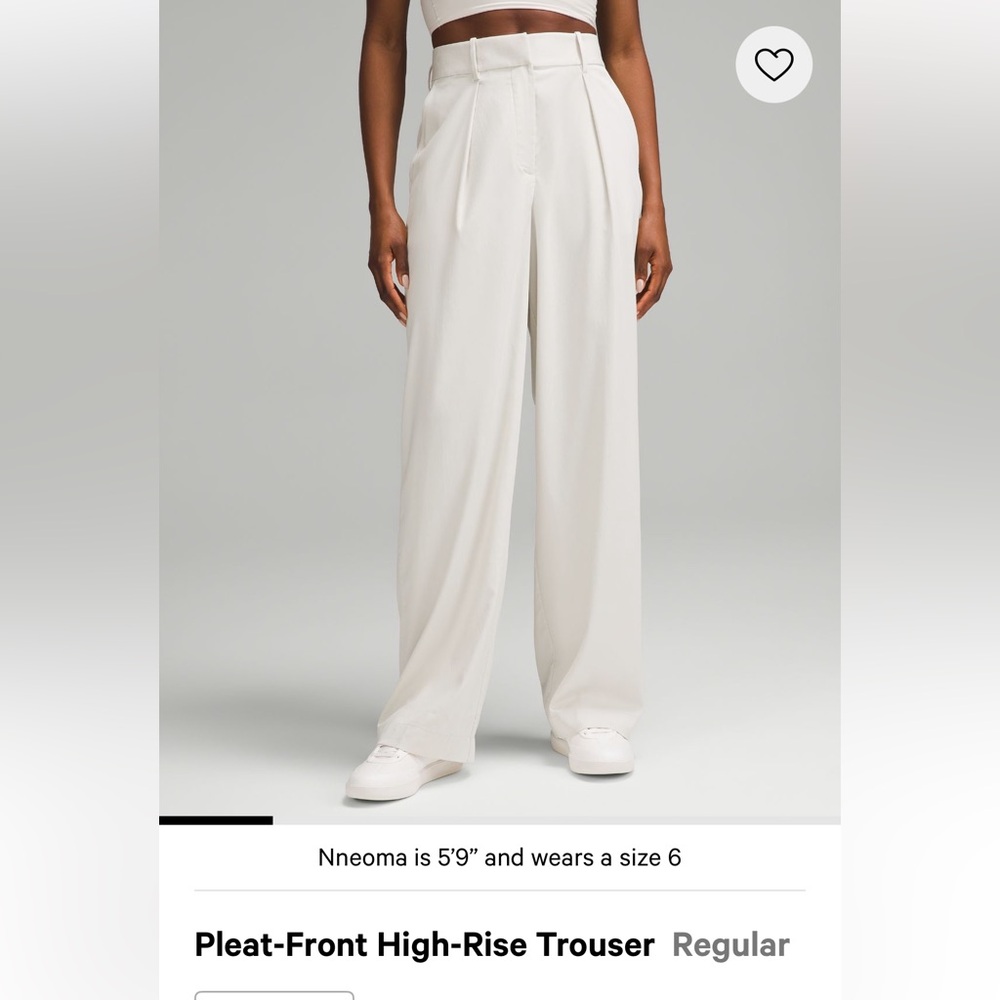 Lululemon Pleat-Front High-Rise Trouser in Bone 2
